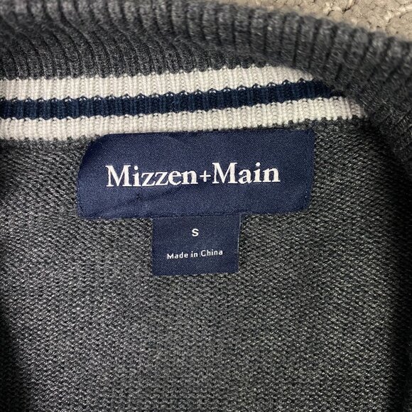 Mizzen + Main Quarter Zip Sweater Men's Small Gray 1/4 Zip Pullover and - Picture 7 of 13